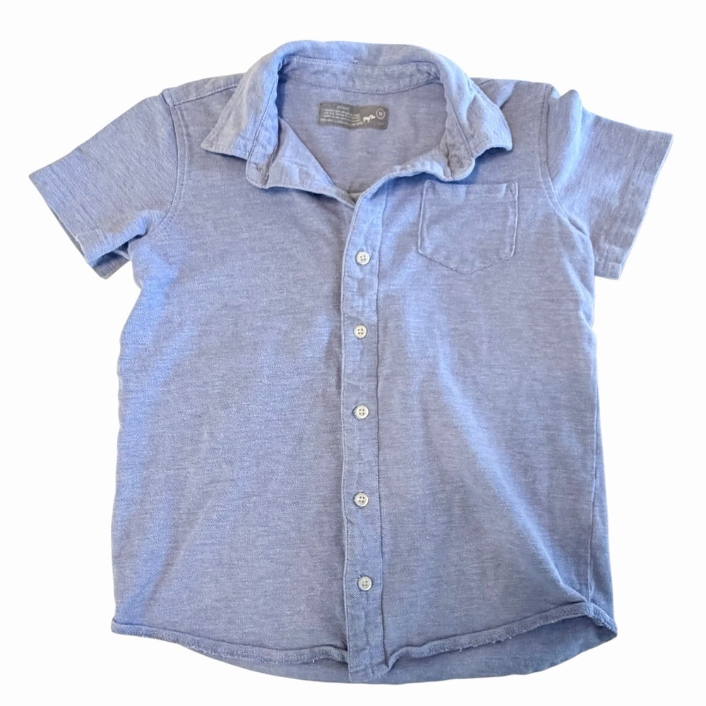 Primary Polo Shirt Light Blue Boys Size 10 Cotton Short Sleeve Nautical Preppy
